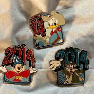 2014 Disney Parks pins, Goofy, Donald and Sorcerer Mickey